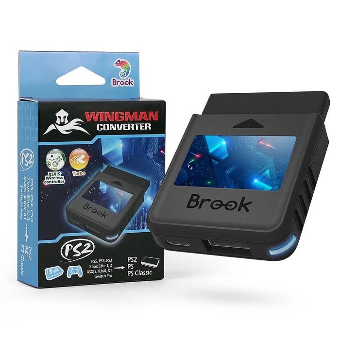 《BROOK》Wingman PS2 紅點設計獎款｜支援 Switch Pro / XOne / PS5 手把對應 PS2｜USB 即插即用｜全新