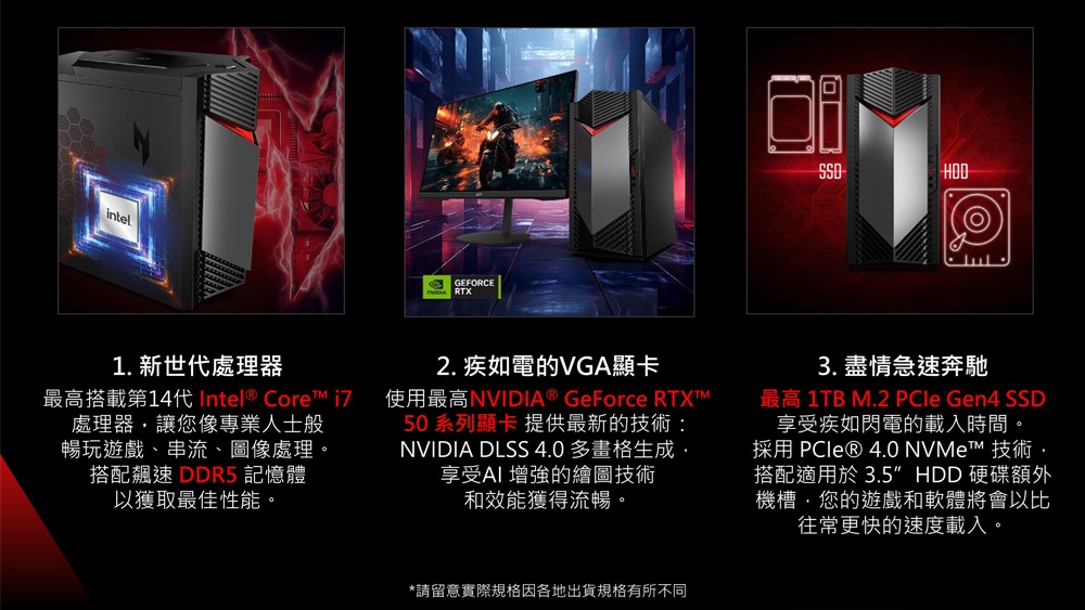 acer N50-656-i7-14700F/16G DDR5*1/1T SSD/RTX5060/W11H 圖片 2