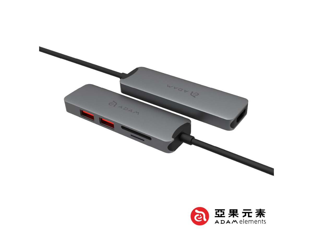 亞果元素 HUB A05 USB-C 3.1 Gen2 五合一多功能高速集線器(灰)