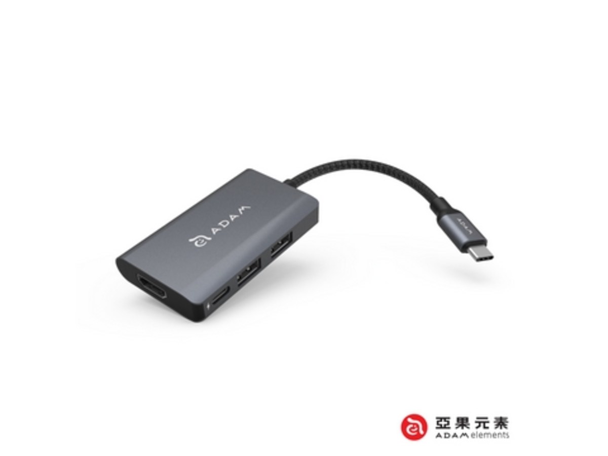 亞果元素 Hub A01m USB 3.1 Type-C 四合一多功能標準集線器 灰