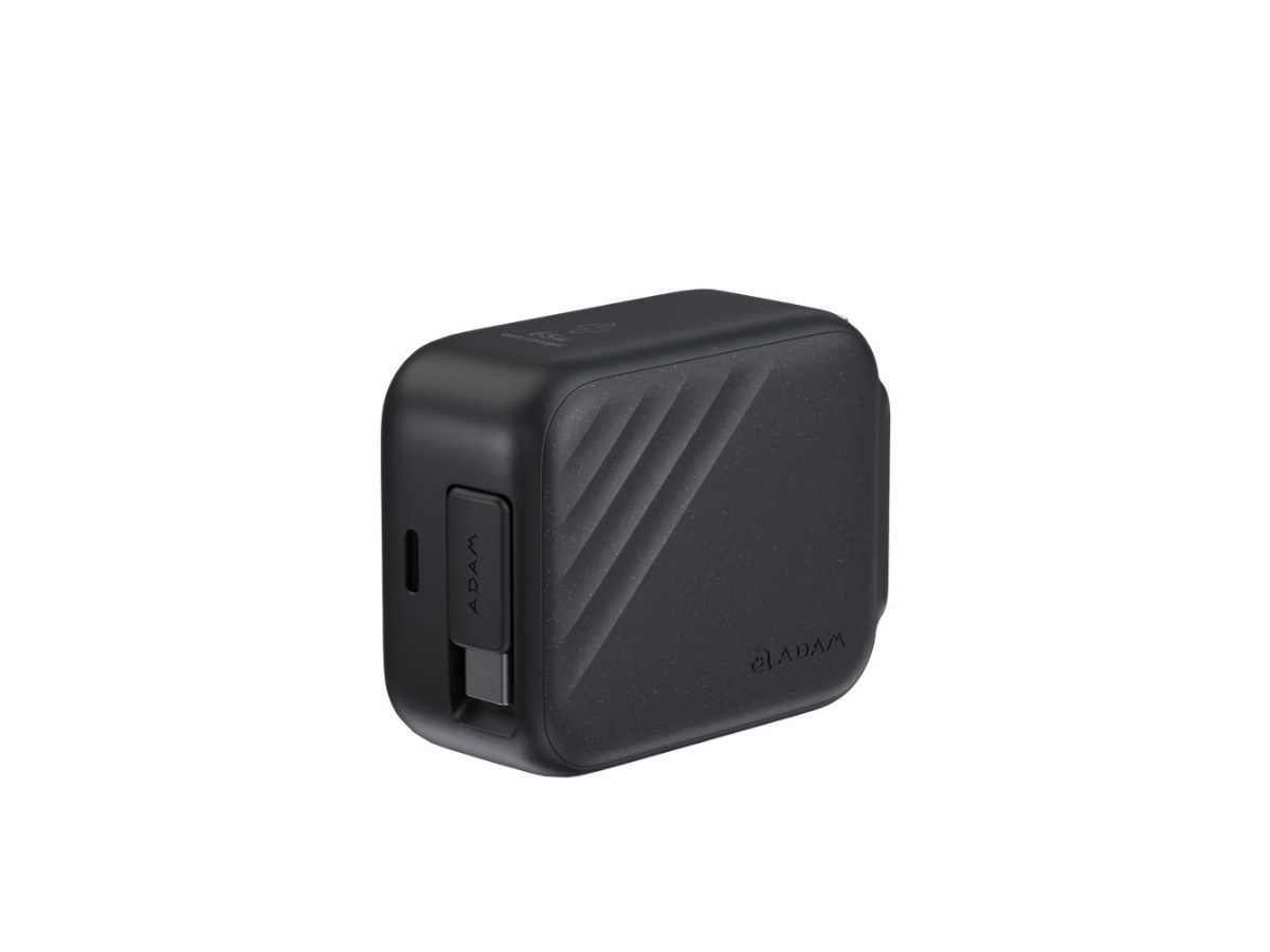 [亞果元素] GaN 65W USB-C自帶線快速電源供應器-黑