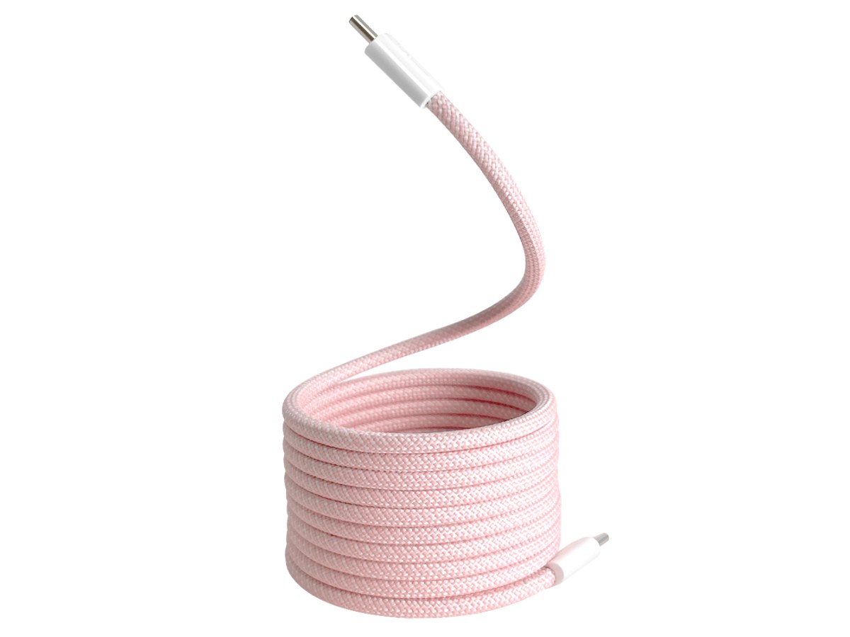 【Apone】MagMag 魔吸 USB-C to USB-C 充電傳輸線 - 2M 櫻花粉
