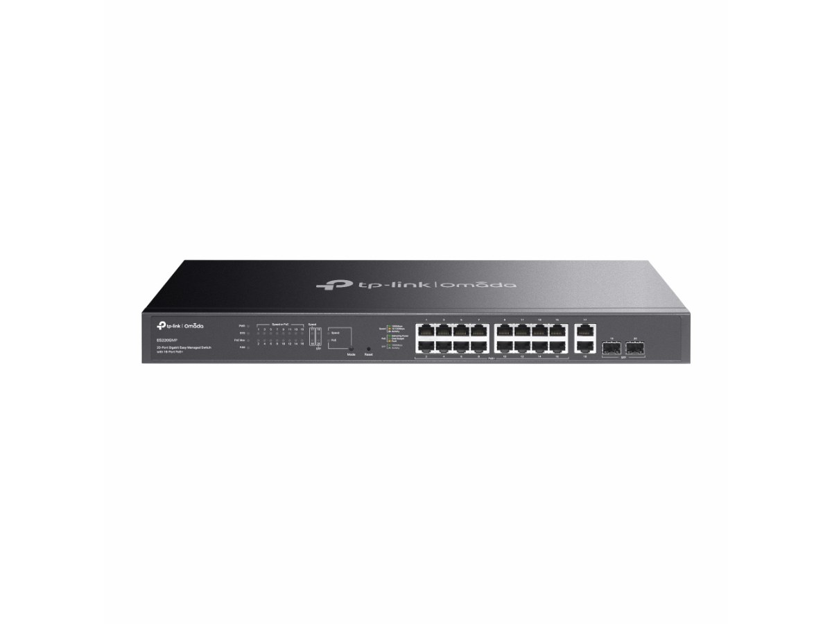 TP-LINK ES220GMP Omada 20 埠 Gigabit 簡易管理型交換器 (含 16 埠 PoE+)