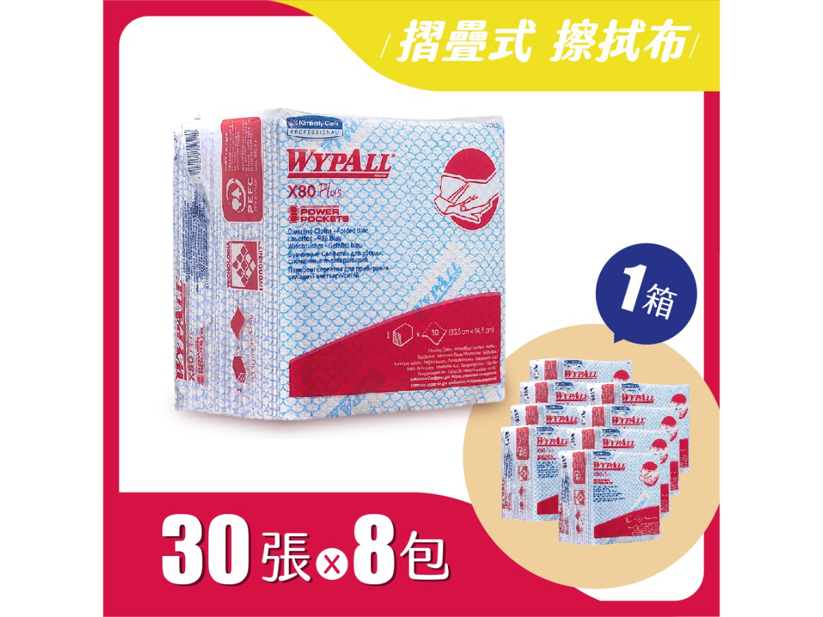 WYPALL* X80 Plus摺疊式擦拭布-藍 製造日期:2023/02/25