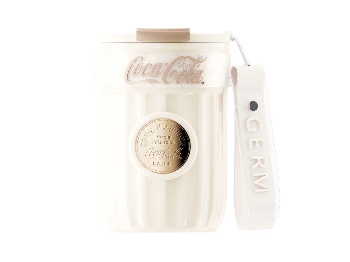 可口可樂聯名款徽章系列保溫杯-400ML（雪融白）